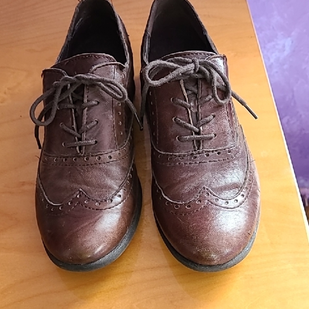 boc Brown Leather Women's Oxford Flats